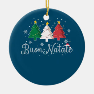 Buon Natale Italienischer Weihnachtsbaum Keramik Ornament