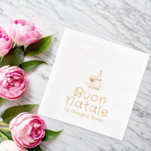 Buon Natale Italienisches Weihnachten Personalisie Servietten Mit Folie