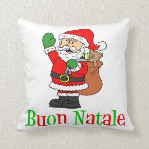 Buon Natale italienisches Weihnachten Sankt Kissen