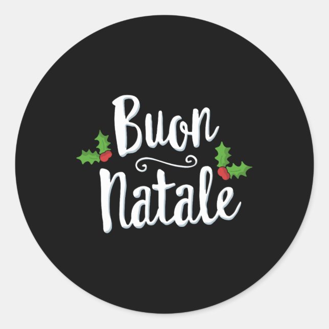 Buon Natale Italy Pride Xmas Holiday Italian Chris Runder Aufkleber (Vorderseite)