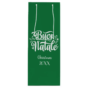 Buon Natale Merry Christmas Geschenktüte Für Weinflaschen