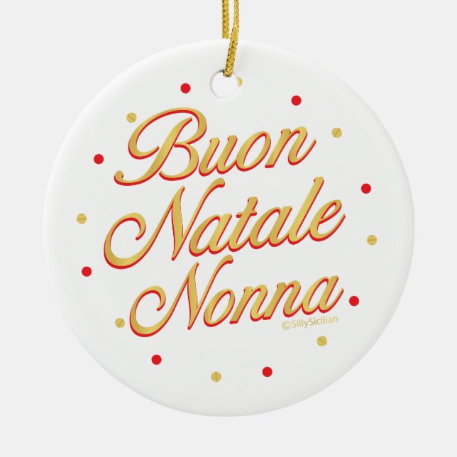 Buon Natale Nonna Personalisiert Keramik Ornament (Vorne)