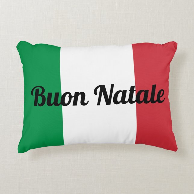 Buon Natale oder Ihr Text Dekokissen (Vorderseite)