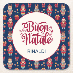 Buon Natale Personalisiert Rechteckiger Pappuntersetzer