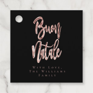 Buon Natale Pink Rose Gold Italienische Weihnachte Geschenkanhänger