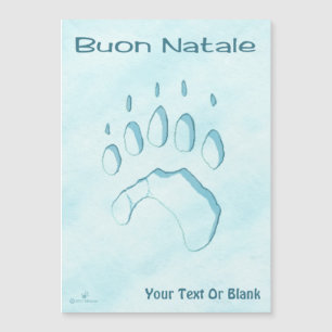 Buon Natale - Polar Bear Paw Print Magnetkarte