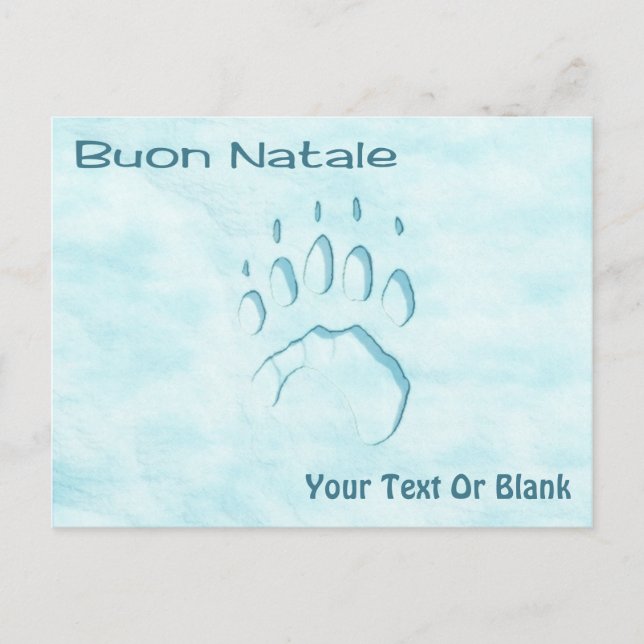Buon Natale - Polar Bear Paw Print Postkarte (Vorderseite)