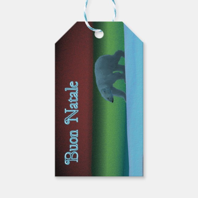 Buon Natale - Polar Lights Polar Bear Geschenkanhänger (Vorderseite)