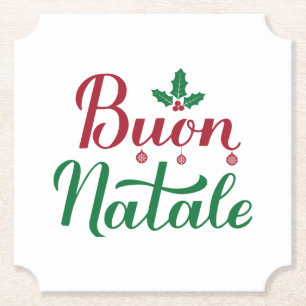 Buon Natale Red und Green Christmas Untersetzer