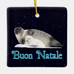 Buon Natale - Ringed Siegel Keramikornament