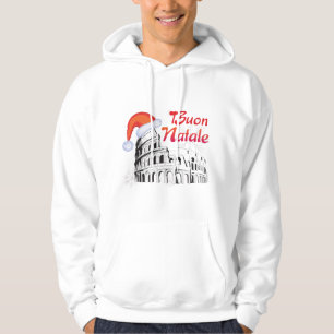 Buon Natale Rome Kolosseum Weihnachtsmannmütze Hoodie
