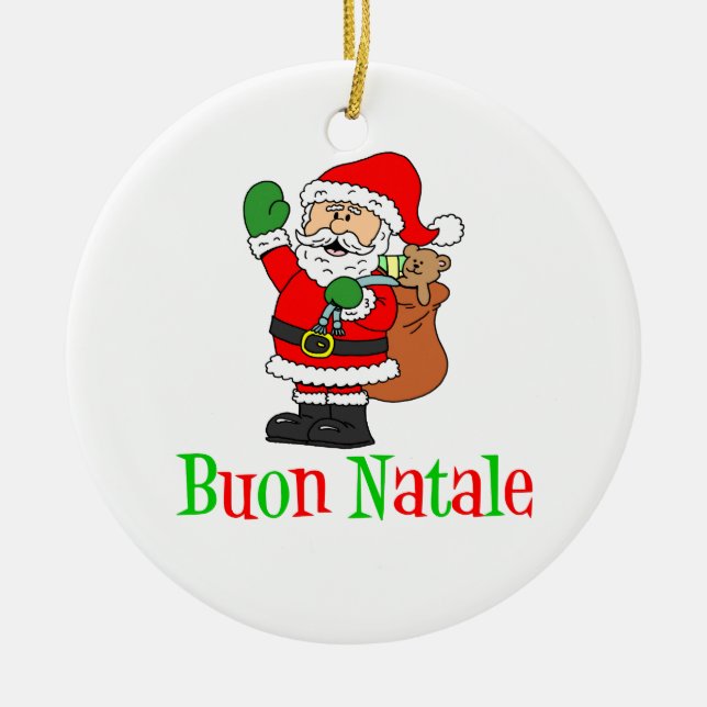 Buon Natale Sankt Verzierung Keramikornament (Vorne)