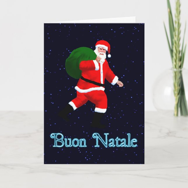 Buon Natale - Santa Claus Feiertagskarte (Vorderseite)