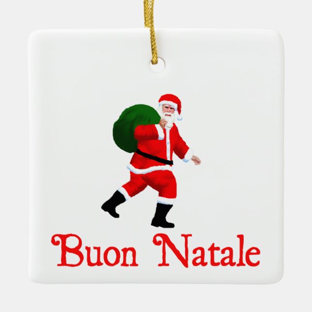 Buon Natale - Santa Claus Keramikornament (Vorderseite)