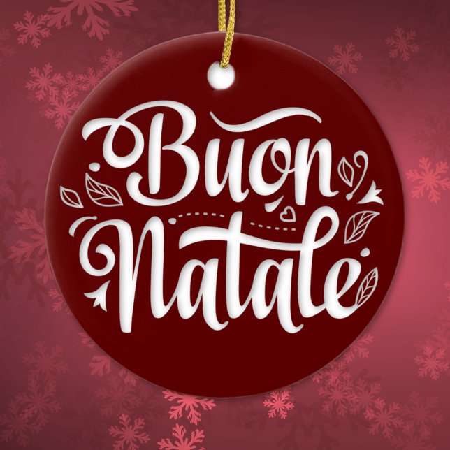 Buon Natale Simple Red Italian Christmas Keramik Ornament (Von Creator hochgeladen)