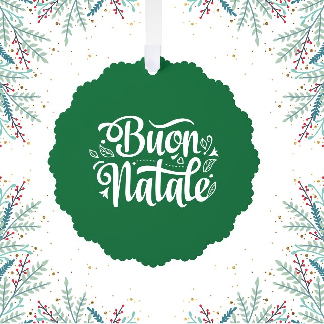 Buon Natale Simple Red Tag Ornament Karte (Von Creator hochgeladen)