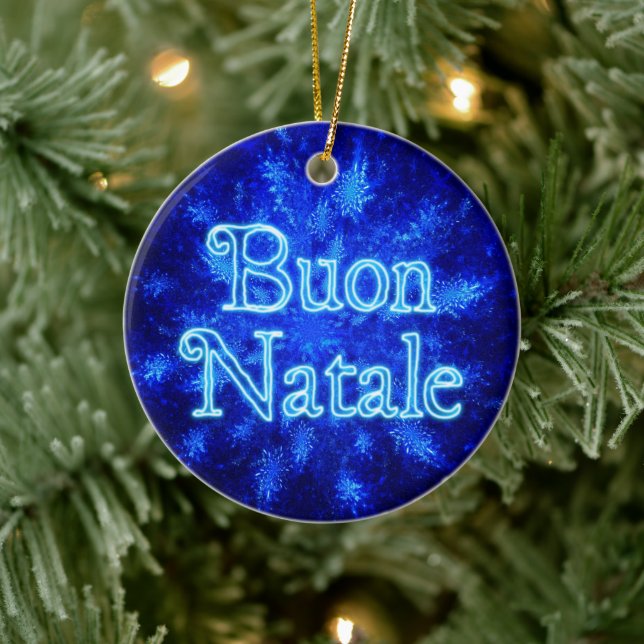 Buon Natale - Snowburst Keramik Ornament (Baum)