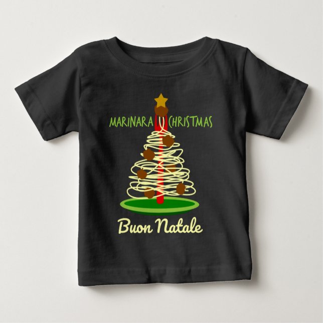 Buon Natale Spaghetti Baum Baby T-shirt (Vorderseite)