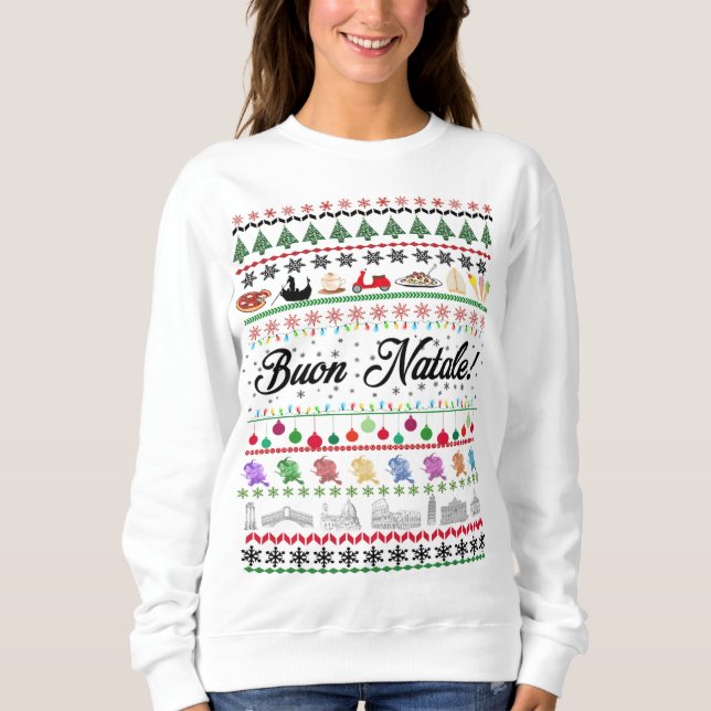 Buon Natale Strickjacke Sweatshirt (Vorderseite)