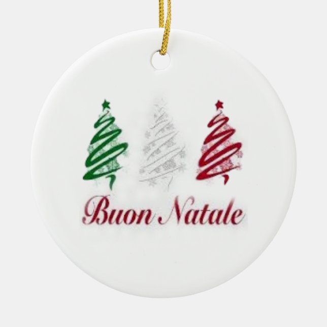 Buon Natale Tri Color Christmas Ornament (Vorne)