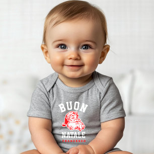 Buon Natale Vintag Santa Baby Bodysuit Baby Strampler