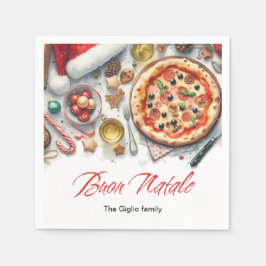 Buon Natale Watercolor Italienisches Weihnachtsfes Serviette
