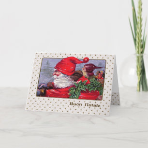 Buon Natale. Weihnachtskarte auf Italienisch Feiertagskarte