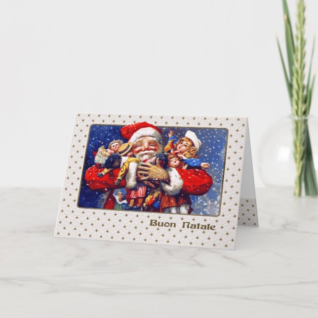 Buon Natale. Weihnachtskarte auf Italienisch Feiertagskarte (Vorderseite)