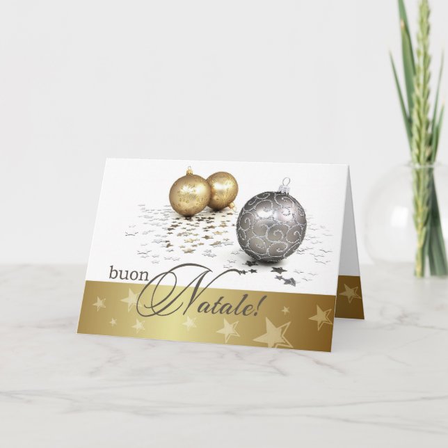 Buon Natale. Weihnachtskarte auf Italienisch Feiertagskarte (Vorderseite)