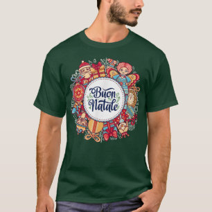 Buon Natale Weihnachtsurlaub Italienisches Happy H T-Shirt
