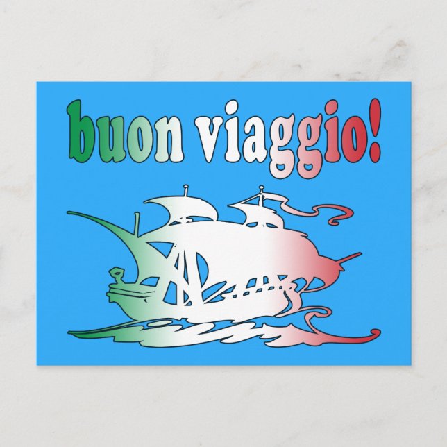 Buon Viaggio Gute Reise in Italienisch Urlaub Reis Postkarte (Vorderseite)
