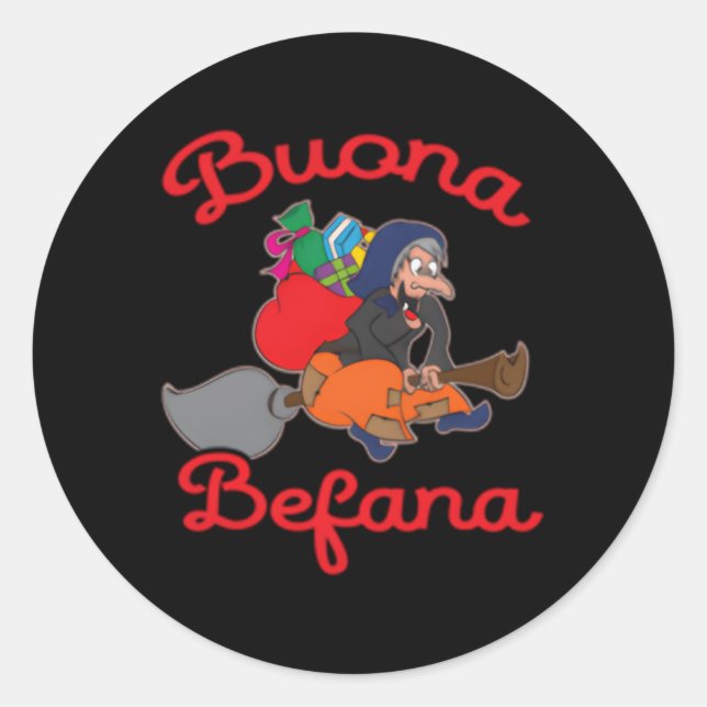 Buona Befana Italienisches Epiphany Runder Aufkleber (Vorderseite)