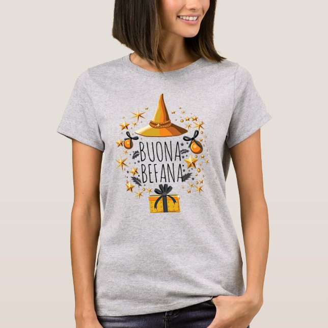 Buona Befana Weihnachtshexe T-Shirt (Vorderseite)