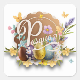 Buona Pasqua Quadratischer Aufkleber