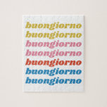 Buongiorno Italian Hello Typografy Niedlich Retro Puzzle<br><div class="desc">Buongiorno Italienisch Hallo Typografie Niedlich Farbiges Puzzle aus Puzzle</div>