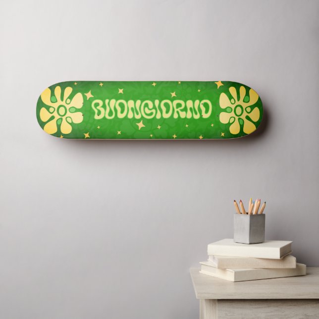 Buongiorno! Lebhafte italienische Inspirierte Blüt Skateboard (Wandkunst (Horz))
