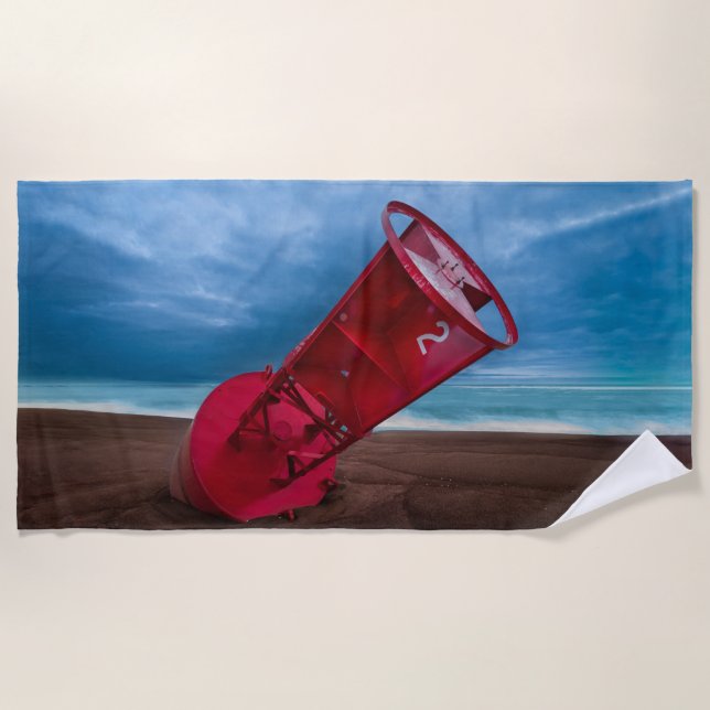 Buoy #2 auf Plum Island Beach Handtuch 70"x35" (Vorderseite)