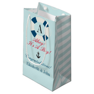 Buoy mit Monogram, Nautical New Baby Boy Kleine Geschenktüte