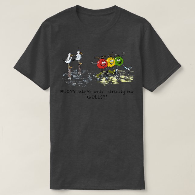 Buoysx27 Nacht ohne Möwen T-Shirt (Design vorne)