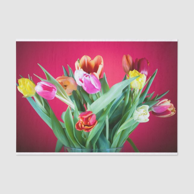Buquet of tulips on red seidenpapier (Vorderseite)