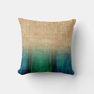 Buralp Rustic Ombre Blue Watercolor getaucht Akzen Kissen