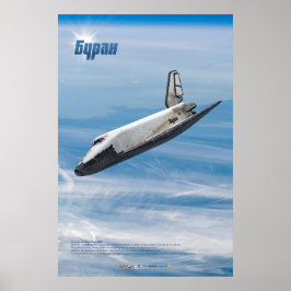 Buran: Legendäre sowjetische Raumfähre im Flug Poster