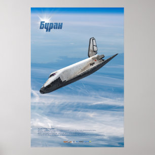 Buran: Legendäre sowjetische Raumfähre im Flug Poster