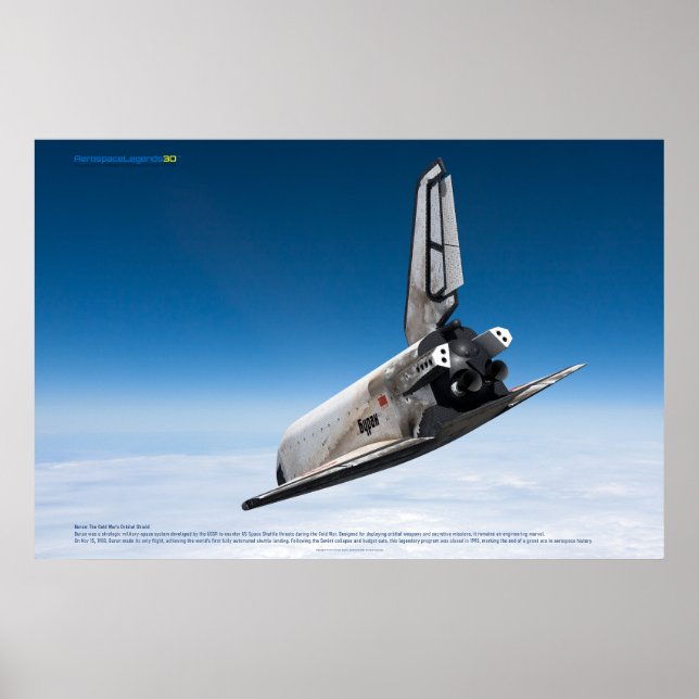 Buran Raumflugzeug: Wolkenabstieg Poster (Vorne)