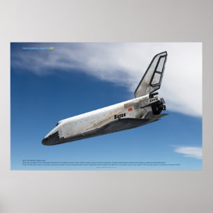 Buran-Raumgleiter beim Sinkflug durch die Wolken Poster
