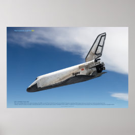 Buran Spaceplane Descending Through Clouds Poster