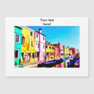 Burano, Aquarellmalerei in Venedig Magnetkarte