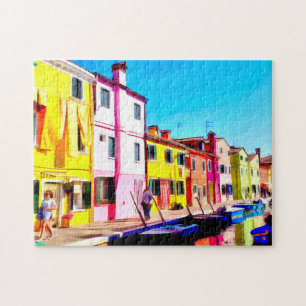 Burano, Aquarellmalerei in Venedig Puzzle