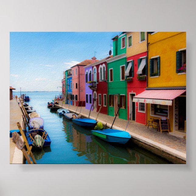 Burano-Häuser Poster (Vorne)