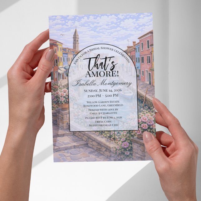 Burano Italian Themed Bridal Shower Einladung (Burano Italian Themed Bridal Shower Invitations
)